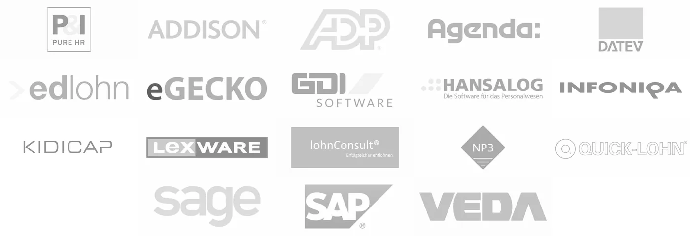 Lohnbuchhaltungssoftware Anbieter Logos Grid