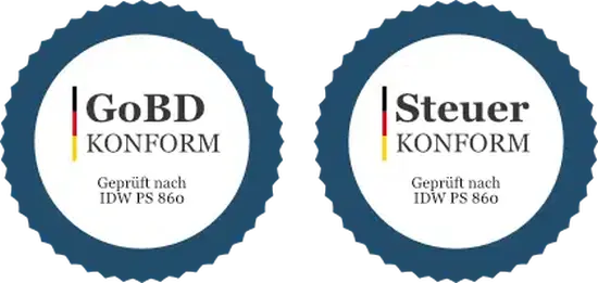 Siegel-IDW-PS-860 Siegel GoBD konform und IDW-PS-860 Zertifizierung
